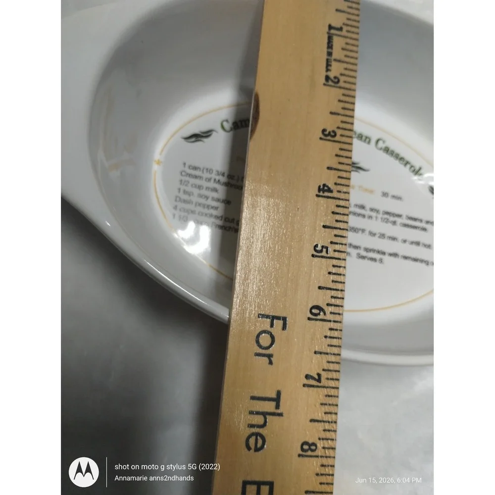 Campbell's Green Bean Casserole Recipe Dish 1.5 Qt Baking Dish w Box NOS‎